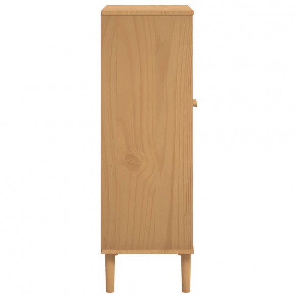 Armoire à chaussures SENJA aspect rotin marron bois massif