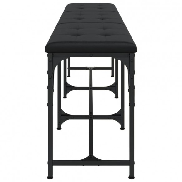 Banc à manger noir 186x32x45 cm acier et similicuir Banc à manger noir 186x32x45 cm acier et similicuir