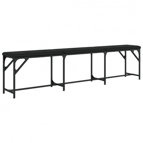 Banc à manger noir 186x32x45 cm acier et similicuir Banc à manger noir 186x32x45 cm acier et similicuir