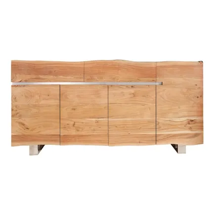 Enfilade 170 cm  design en bois massif avec piètement en métal