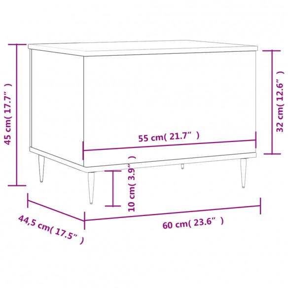 Table basse Chêne marron 60x44,5x45 cm 