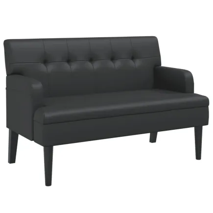 Banc avec dossier noir 112x65,5x75 cm similicuir 2