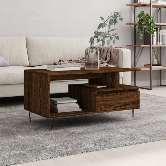 Table basse Chêne marron 90x49x45 cm 