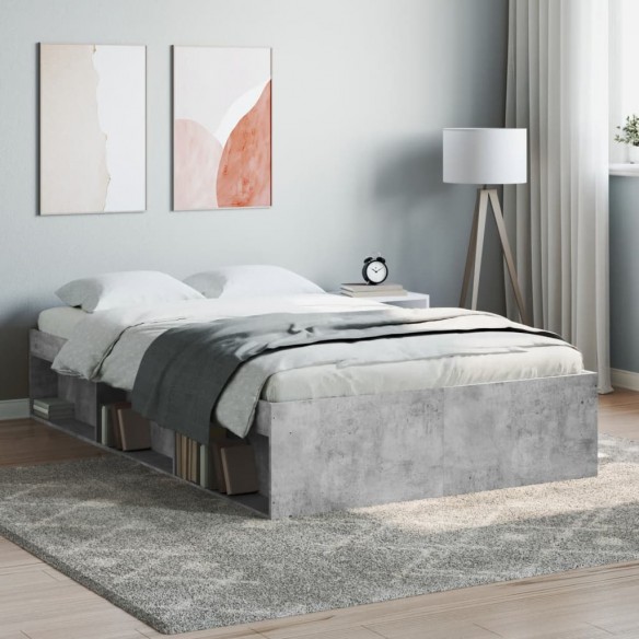 Lit gris béton 120x190 cm petit double