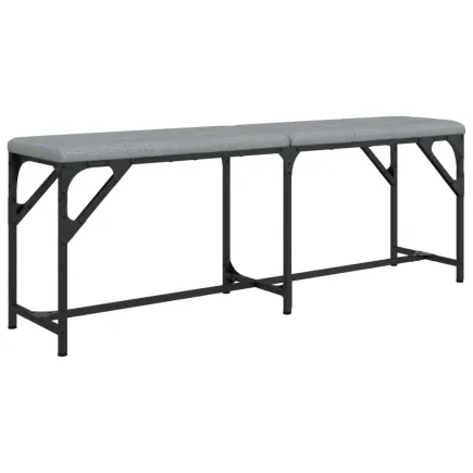 Banc à manger gris clair 124x32x45 cm acier et tissu 2