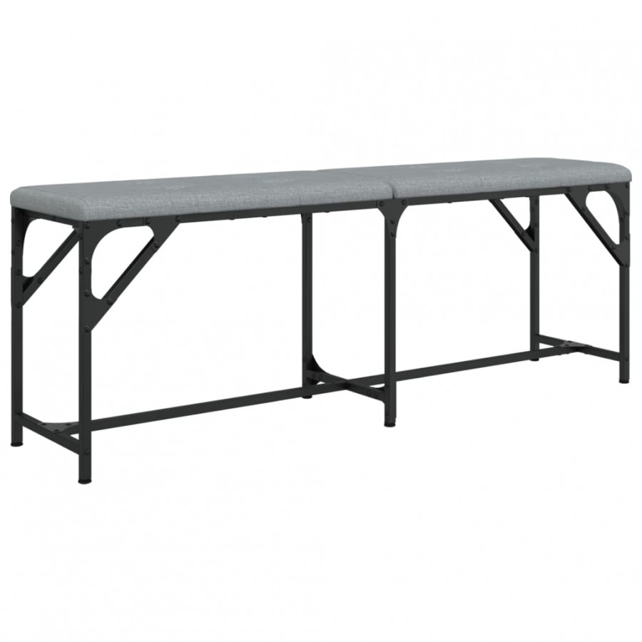 Banc à manger gris clair 124x32x45 cm acier et tissu