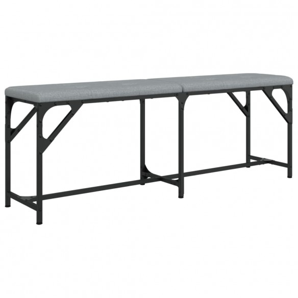Banc à manger gris clair 124x32x45 cm acier et tissu Banc à manger gris clair 124x32x45 cm acier et tissu