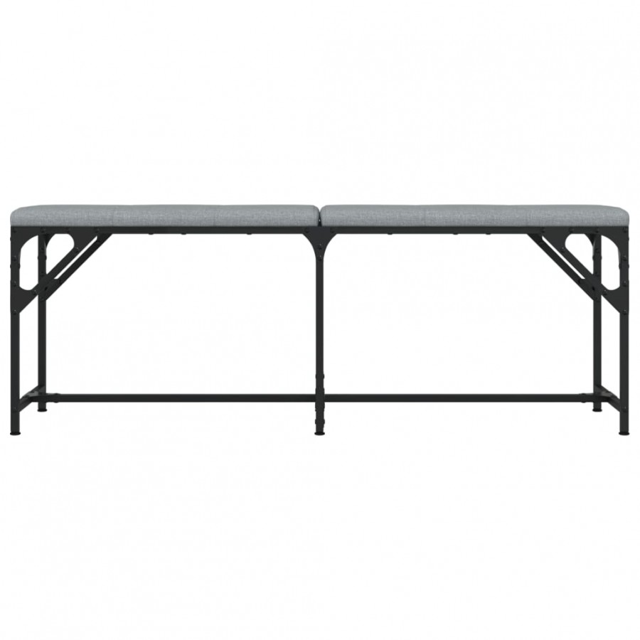 Banc à manger gris clair 124x32x45 cm acier et tissu
