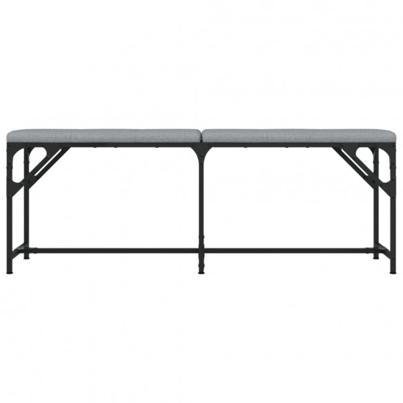 Banc à manger gris clair 124x32x45 cm acier et tissu Banc à manger gris clair 124x32x45 cm acier et tissu