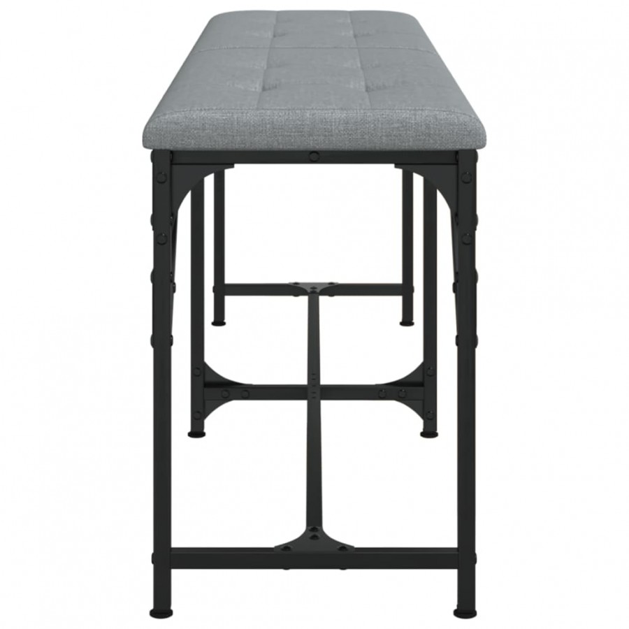 Banc à manger gris clair 124x32x45 cm acier et tissu