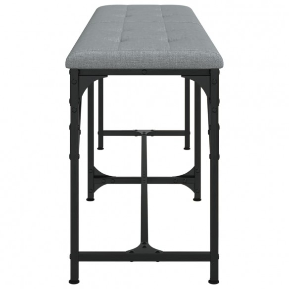 Banc à manger gris clair 124x32x45 cm acier et tissu Banc à manger gris clair 124x32x45 cm acier et tissu