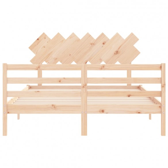Lit avec tête de lit 140x190 cm bois massif