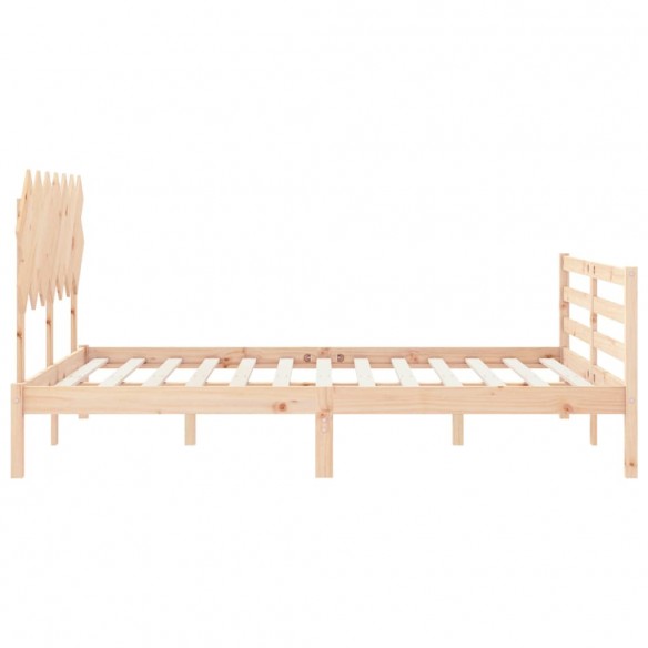 Lit avec tête de lit 140x190 cm bois massif