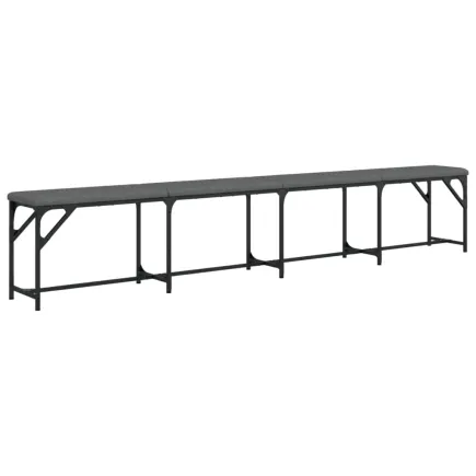 Banc à manger gris foncé 248x32x45 cm acier et tissu 2