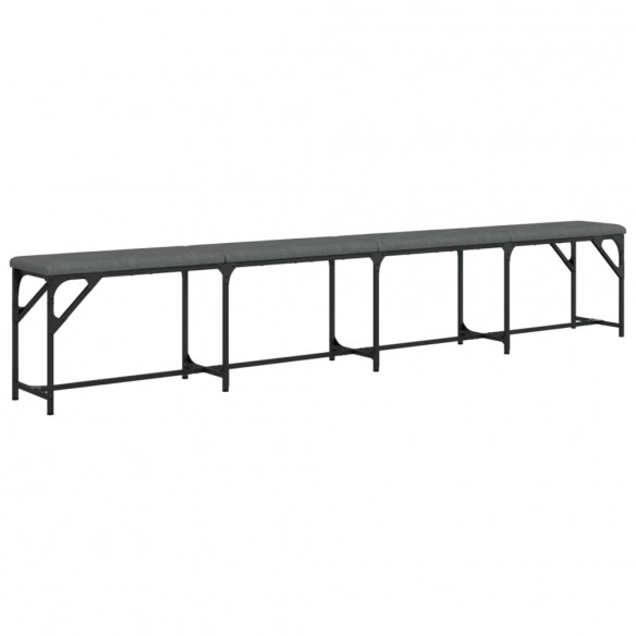 Banc à manger gris foncé 248x32x45 cm acier et tissu Banc à manger gris foncé 248x32x45 cm acier et tissu