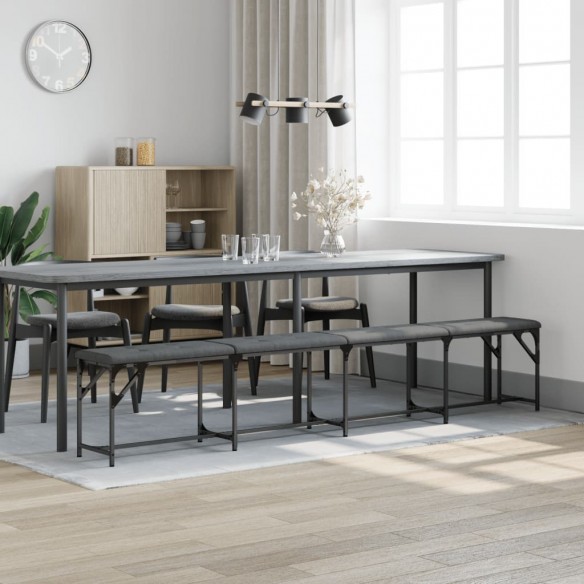 Banc à manger gris foncé 248x32x45 cm acier et tissu Banc à manger gris foncé 248x32x45 cm acier et tissu