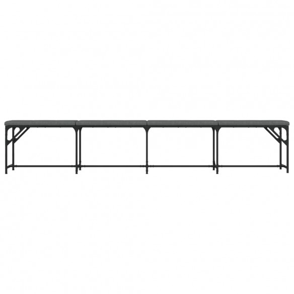 Banc à manger gris foncé 248x32x45 cm acier et tissu Banc à manger gris foncé 248x32x45 cm acier et tissu