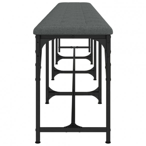 Banc à manger gris foncé 248x32x45 cm acier et tissu Banc à manger gris foncé 248x32x45 cm acier et tissu