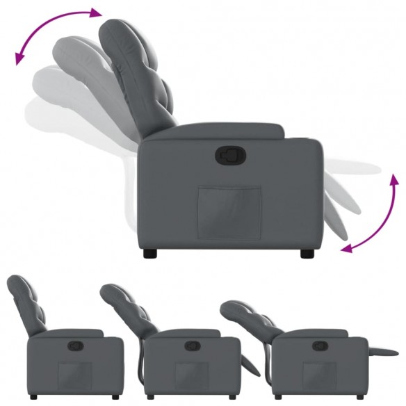 Fauteuil inclinable Gris Similicuir Fauteuil inclinable Gris Similicuir