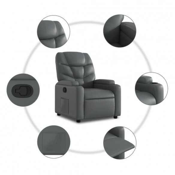 Fauteuil inclinable Gris Similicuir Fauteuil inclinable Gris Similicuir
