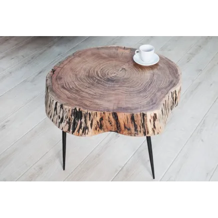 Table d'appoint en bois design industriel