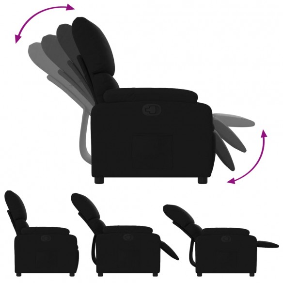 Fauteuil inclinable Noir Tissu