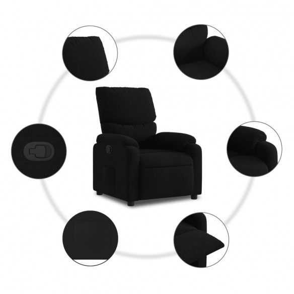 Fauteuil inclinable Noir Tissu