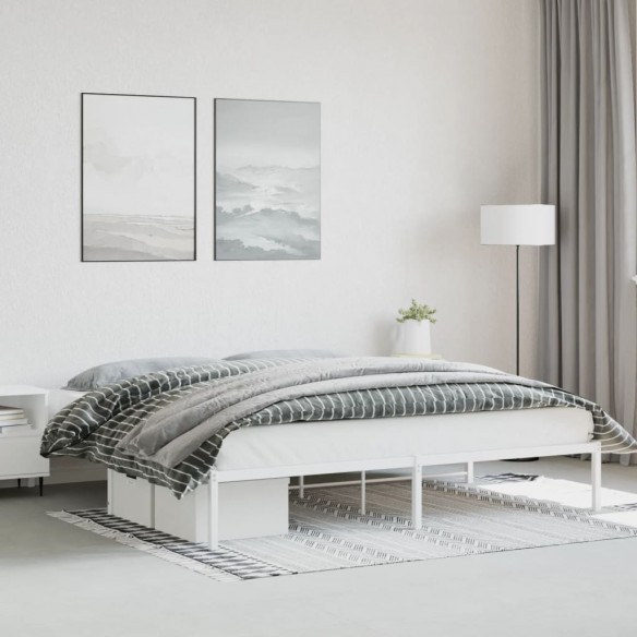 Lit métal blanc 193x203 cm