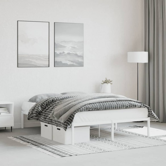 Lit métal blanc 135x190 cm