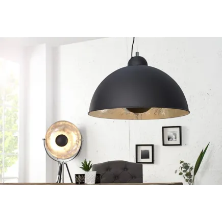 Lampe suspension design coloris noir et doré