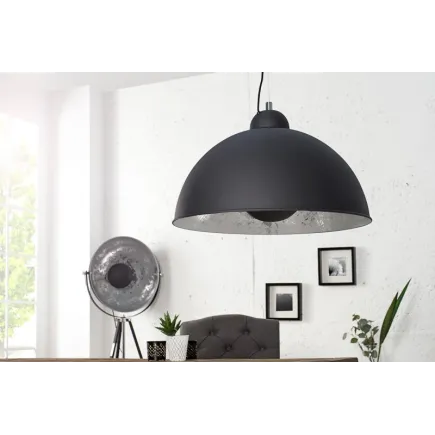 Lampe suspension design coloris noir et doré 2