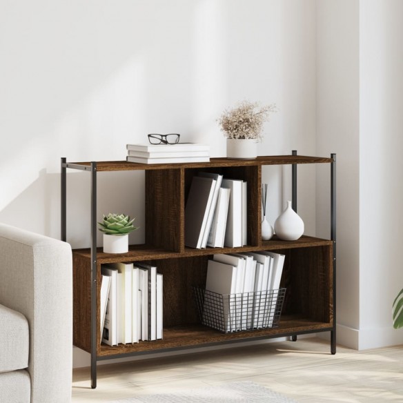 Bibliothèque chêne marron 102x28x77,5 cm bois d'ingénierie