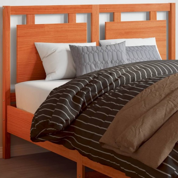 Tête de lit cire marron 135 cm bois massif de pin