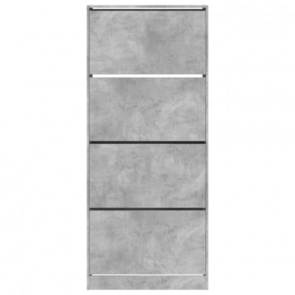 Armoire à chaussures 4 tiroirs rabattables gris béton