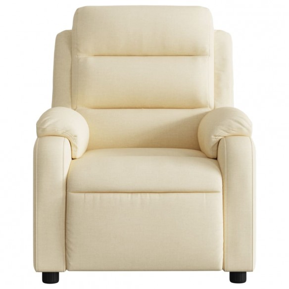 Fauteuil inclinable de massage électrique crème tissu