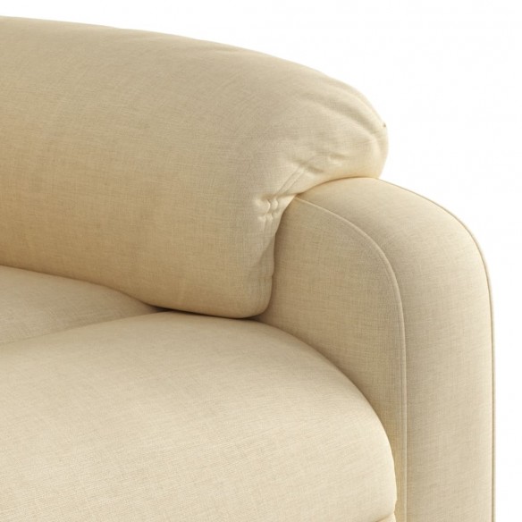 Fauteuil inclinable de massage électrique crème tissu