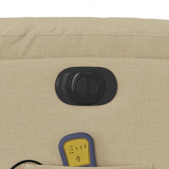 Fauteuil inclinable de massage électrique crème tissu