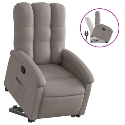 Fauteuil inclinable taupe tissu 2