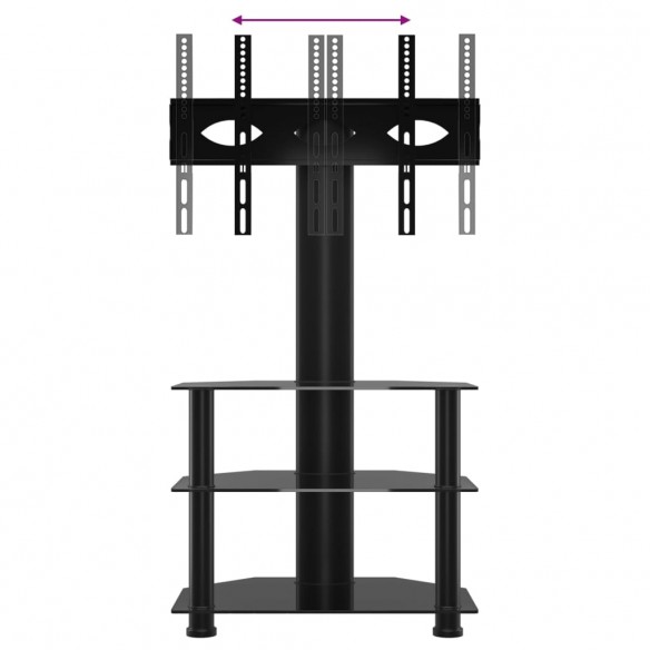 Meuble TV d'angle 3 niveaux pour 32-70 pouces noir