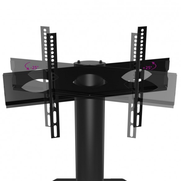Meuble TV d'angle 3 niveaux pour 32-70 pouces noir