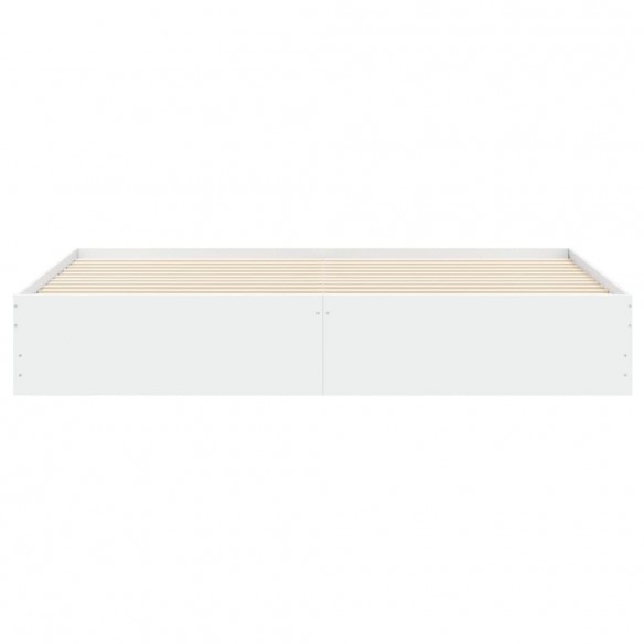Lit avec tiroirs blanc 200x200 cm bois d'ingénierie