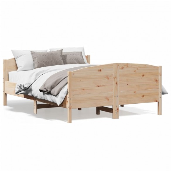 Lit avec tête de lit 150x200 cm bois de pin massif