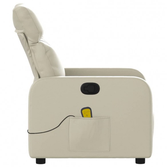 Fauteuil inclinable de massage Crème Similicuir