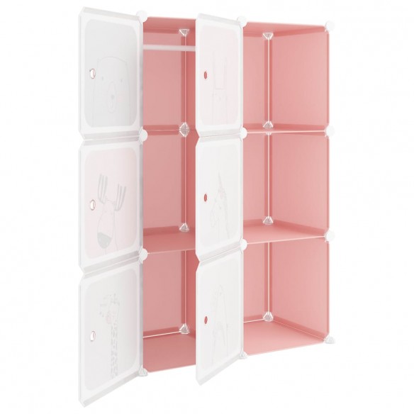 Armoire de rangement pour enfants avec 6 cubes Rose PP