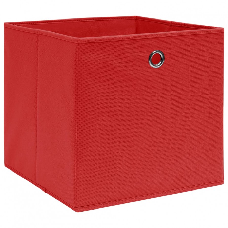 Boîtes de rangement 4 pcs Rouge 32x32x32 cm Tissu