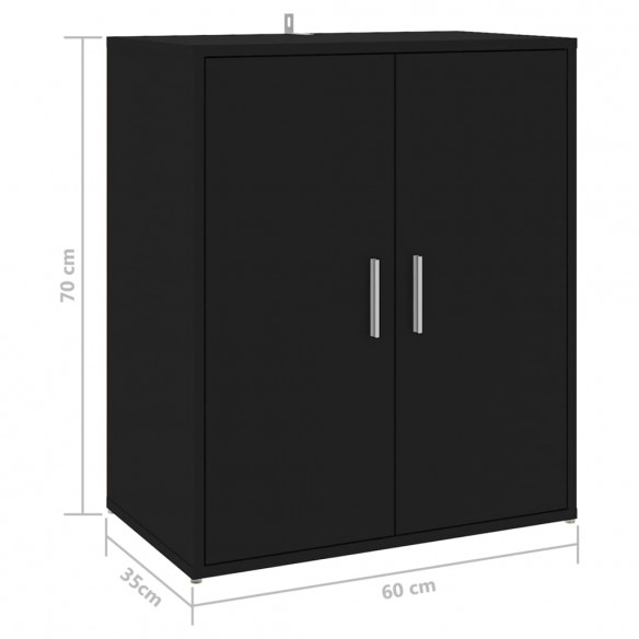 Armoire à chaussures Noir 60x35x70 cm Aggloméré