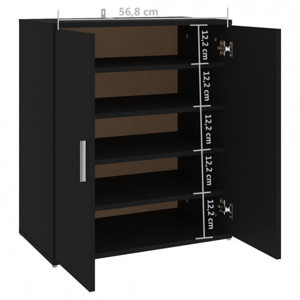 Armoire à chaussures Noir 60x35x70 cm Aggloméré