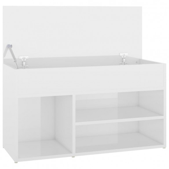Banc à chaussures Blanc brillant 80x30x45 cm Aggloméré