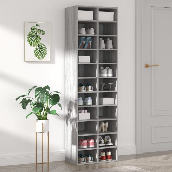 Meuble à chaussures Sonoma gris 54x34x183 cm 