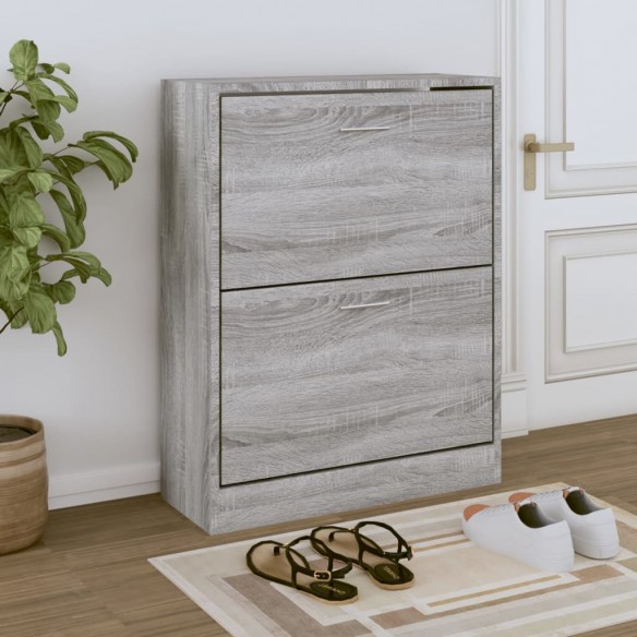 Armoire à chaussures Sonoma gris 63x24x81 cm 